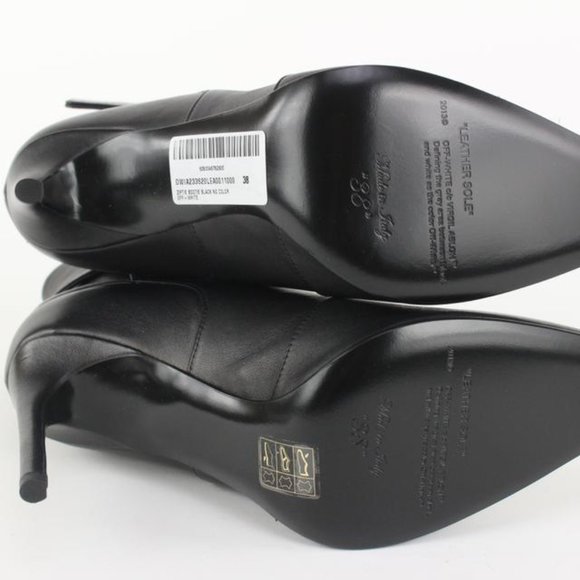 Off-White™ Sz 38 Black Leather Ziptie Bootie 106of14 - Picture 11 of 12
